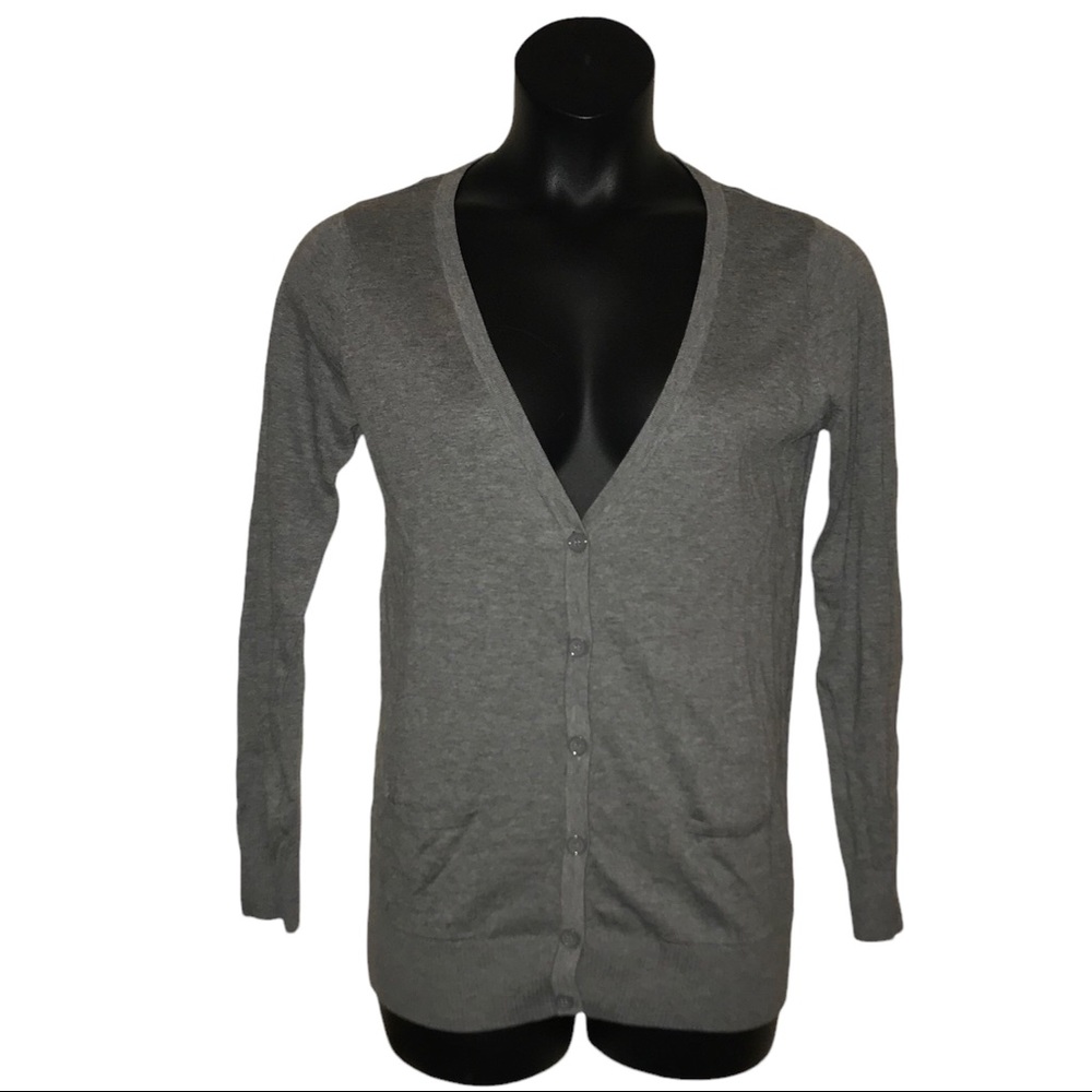 Grey Long Cardigan Sweater